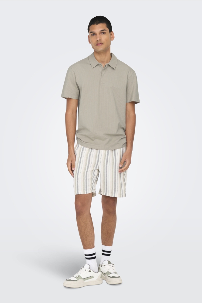 ONSKIAN LIFE REG SEERSUCKER SS POLO 22028694 SILVER LINING